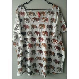 Boho Elephant Print Short Sleeve T-Shirt